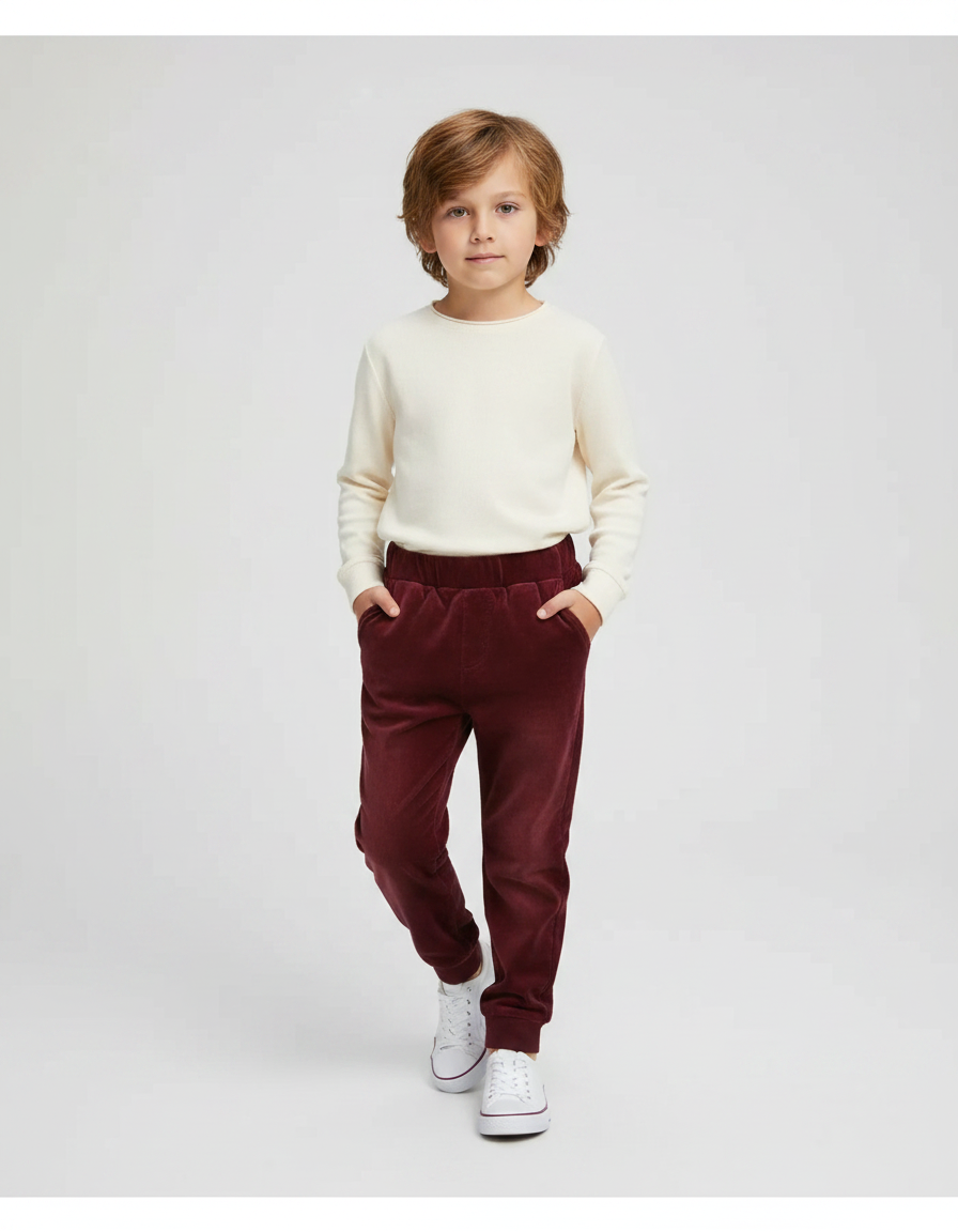 Pantalon Fuseau Velours - Bordeaux