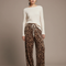 Pantalon Velours Léopard Confortable Ample Femme Hiver - Imprimé