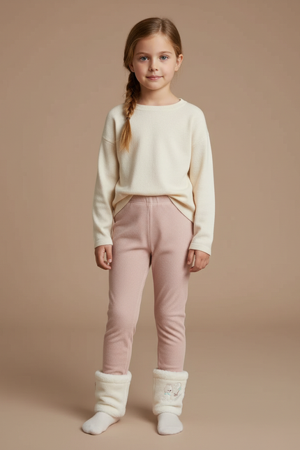 Pantalon Velours Rose Côtelé Enfant Doux Confortable