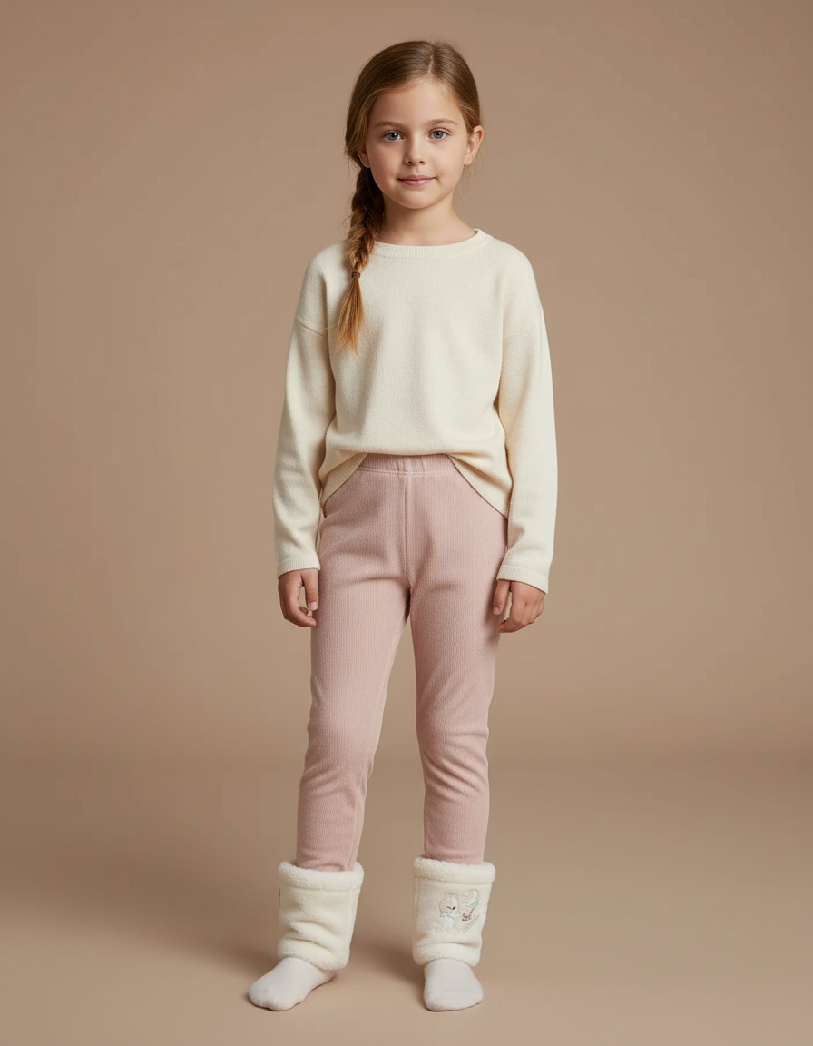 Pantalon Velours Rose Côtelé Enfant Doux Confortable