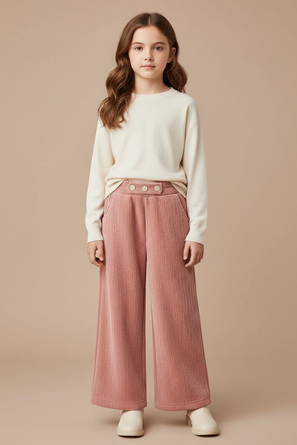 Pantalon Velours Côtelé Grosses Côtes - Rose Cordé