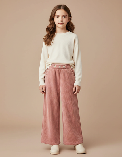 Pantalon Velours Côtelé Grosses Côtes - Rose Cordé