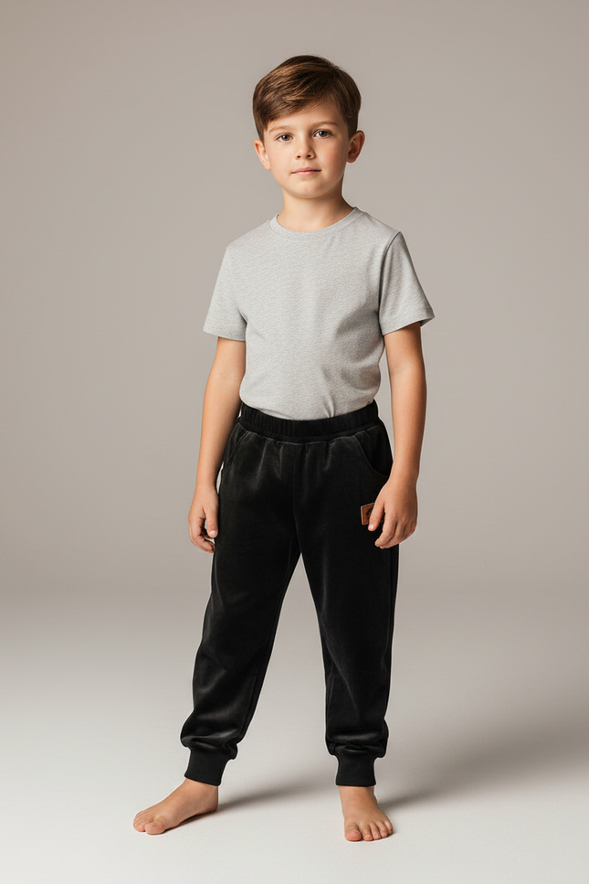 Pantalon Velours Noir Doux Enfant Confortable