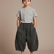 Pantalon Velours Côtelé Gris Ample Garçon Rétro - Cordé