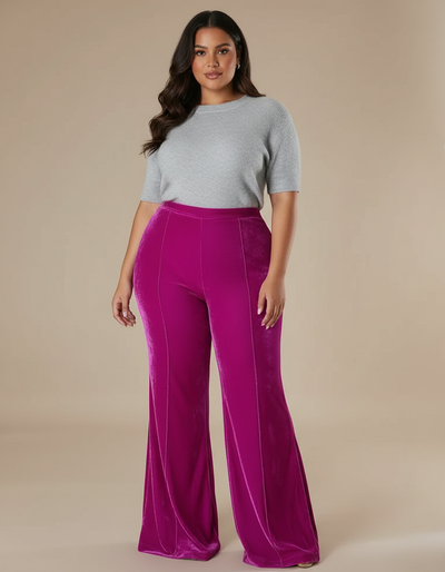 Pantalon Velours Femme Taille Haute