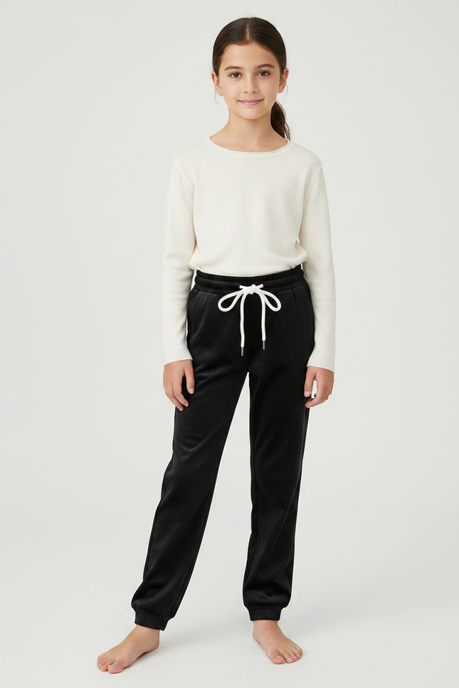 Pantalon Velours Noir Ample Enfant Sportif
