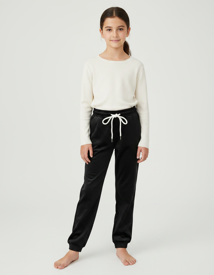 Pantalon Velours Noir Ample Enfant Sportif