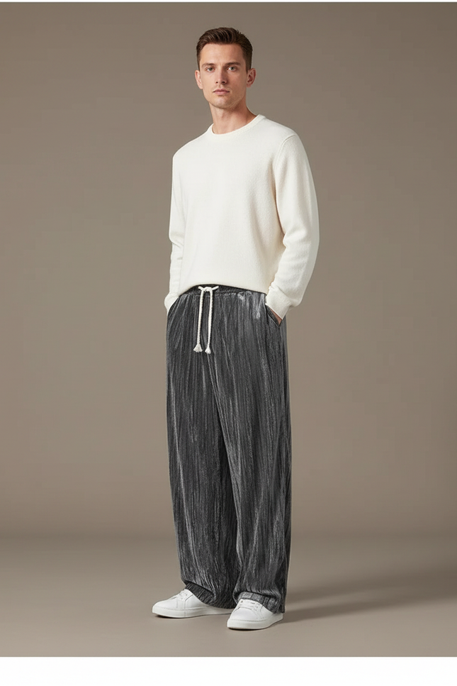 Pantalon Velours Homme Haut De Gamme - Gris