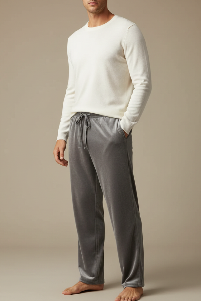 Pantalon Droit Velours - Gris
