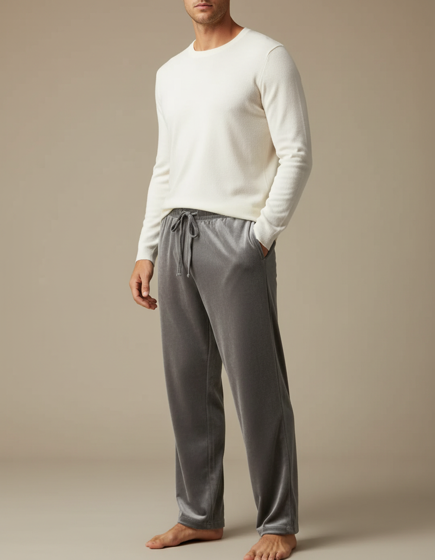 Pantalon Droit Velours - Gris