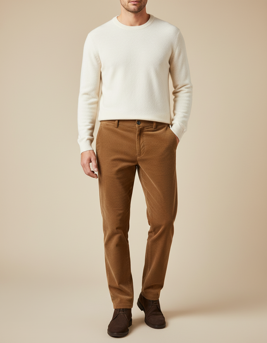 Pantalon Velours Camel Homme - Cordé