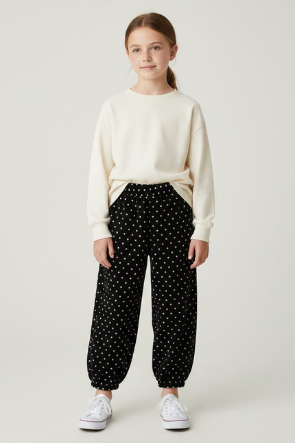 Pantalon Velours Carotte - Noir Cordé