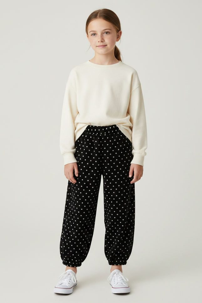Pantalon Velours Carotte - Noir Cordé