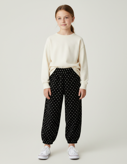 Pantalon Velours Carotte - Noir Cordé
