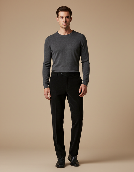 Pantalon Velours Homme Noir Côtelé Droit Élégant