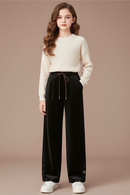 Pantalon Velours Ado - Noir