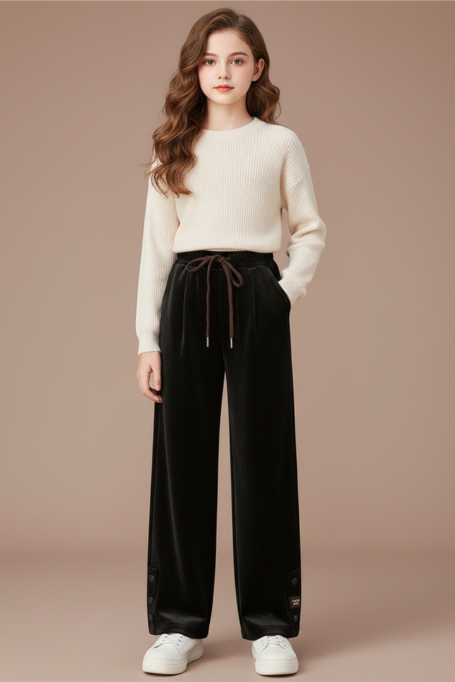 Pantalon Velours Ado - Noir