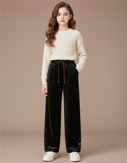 Pantalon Velours Ado - Noir