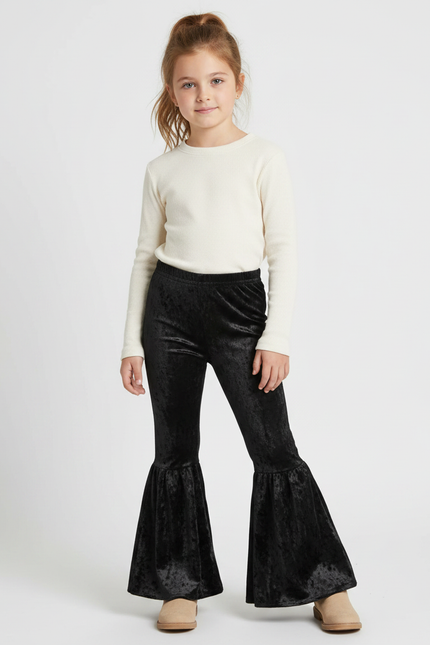 Pantalon Velour Patte D'eph - Noir Velours