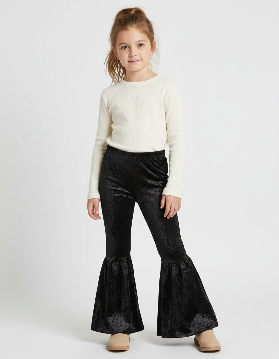 Pantalon Velour Patte D'eph - Noir Velours