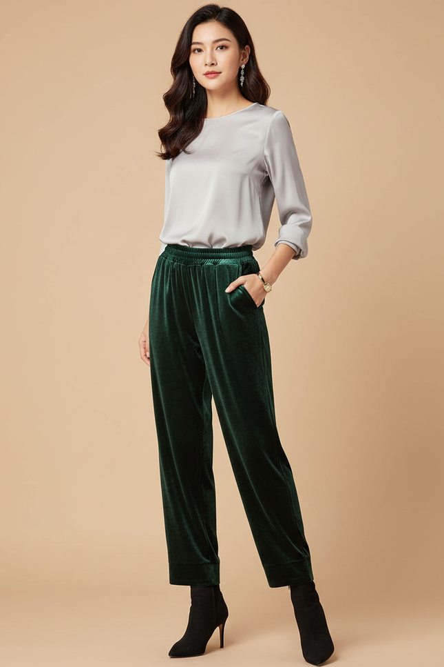 Pantalon Vert Velours