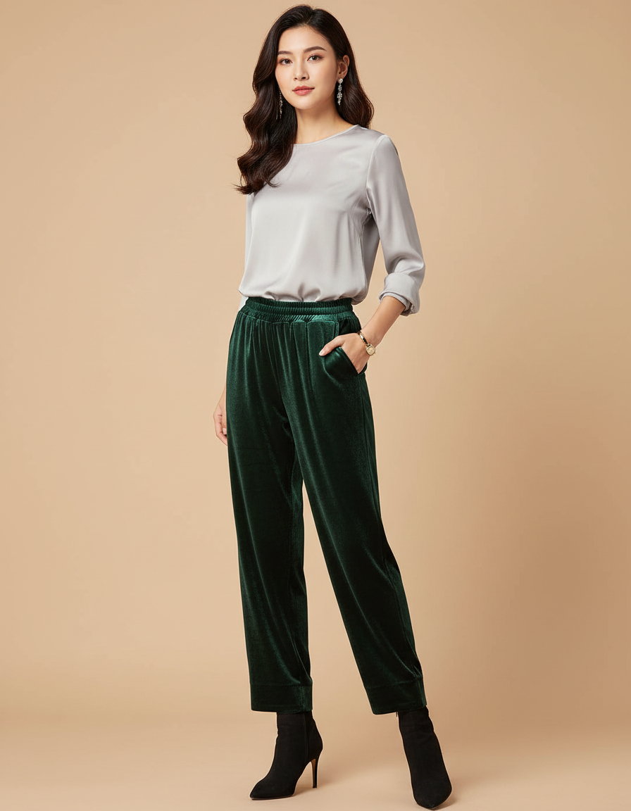Pantalon Vert Velours