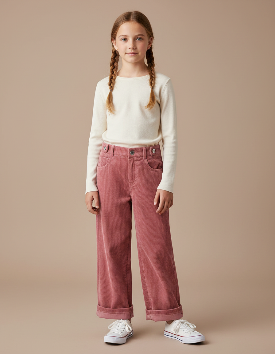 Pantalon Velours Fuchsia - Rose Cordé