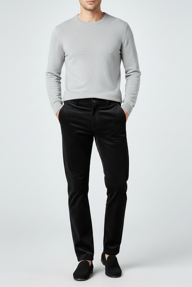 Pantalon Velour Homme Noir - Cordé