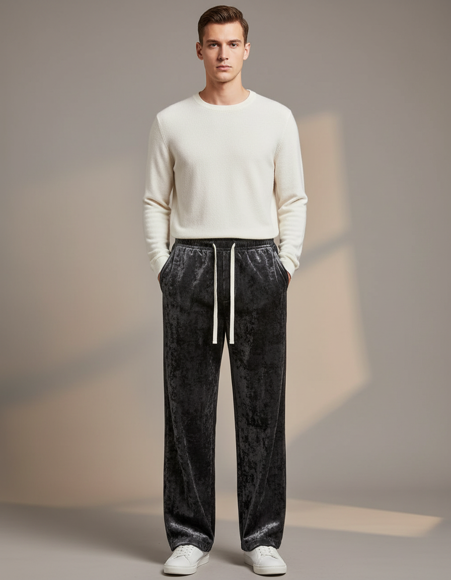 Pantalon Jogging Velours Homme - Gris