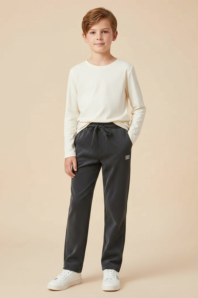 Pantalon Velours Gris Droit Décontracté Enfant