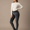 Pantalon Velours Gris Slim Femme Élégant Chaud