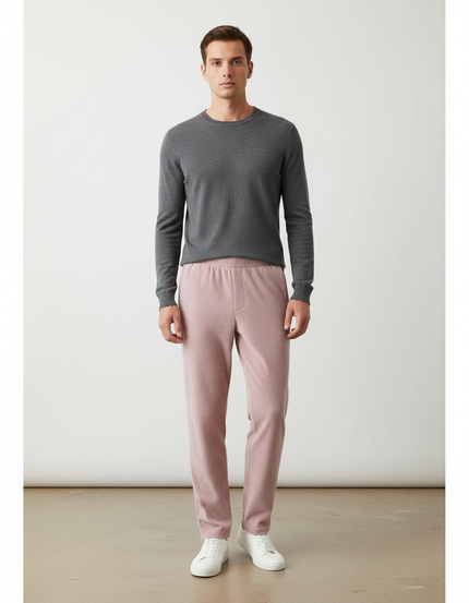 Pantalon Velours Rose Côtelé Droit Décontracté Homme - Cordé