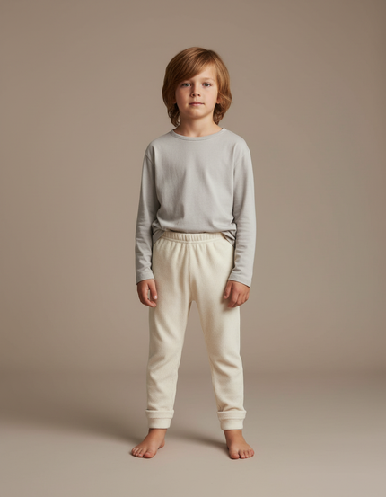 Pantalon Velours Blanc Bebe - Beige Cordé