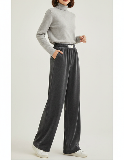Pantalon Velours Gris Ample Chaud Décontracté Femme