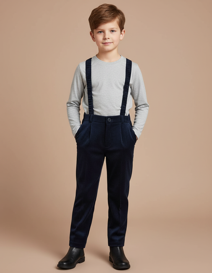 Pantalon Velours Cotelé Bleu - Marine