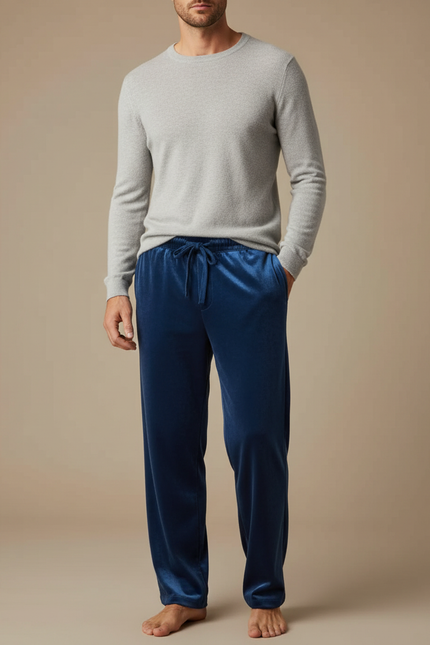 Pantalon Velour Bleu Homme - Velours
