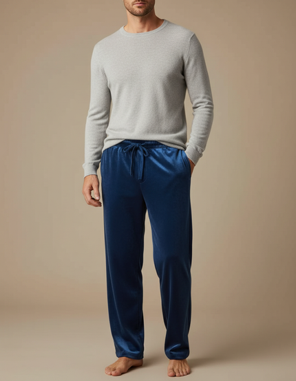 Pantalon Velour Bleu Homme - Velours