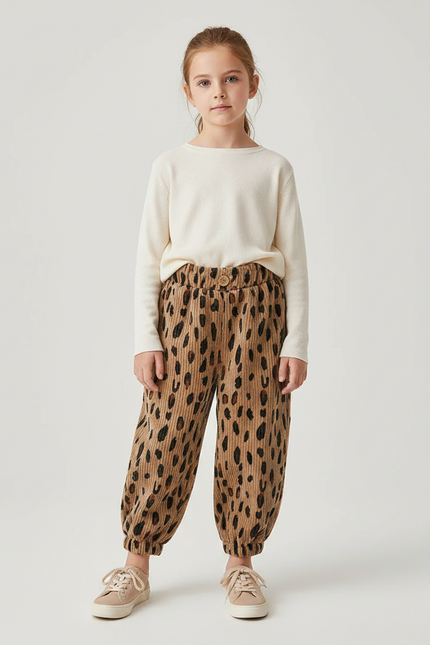 Pantalon Velour Leopard - Imprimé Cordé