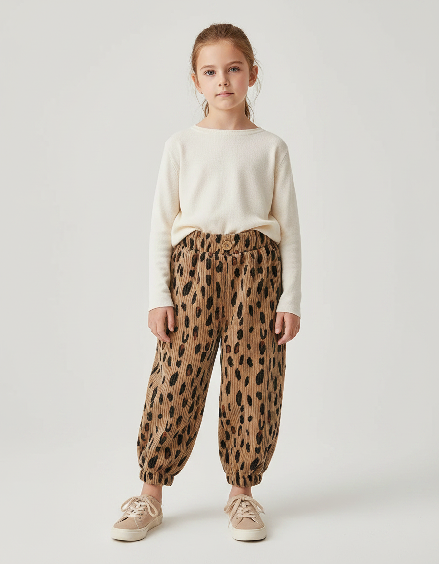 Pantalon Velour Leopard - Imprimé Cordé