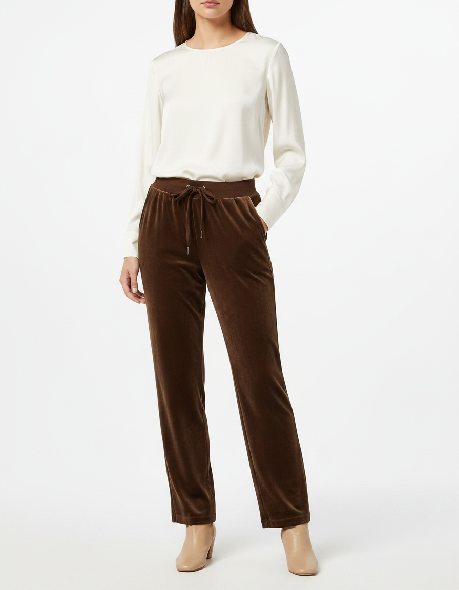 Pantalon Velours Chocolat Femme - Marron