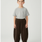 Pantalon Velours Côtelé Marron Ample Unisexe Décontracté - Cordé