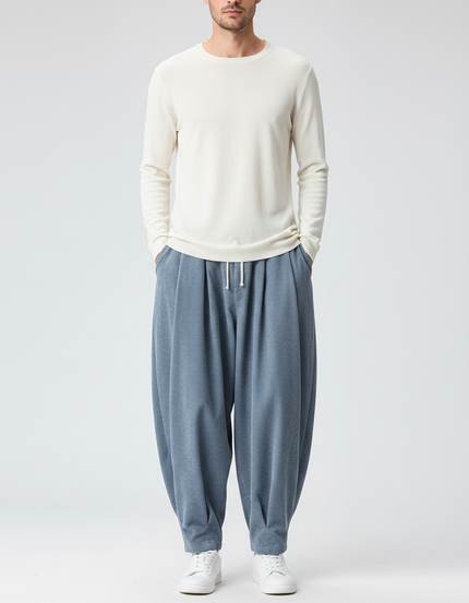 Pantalon Velours Japonais Homme - Bleu Cordé