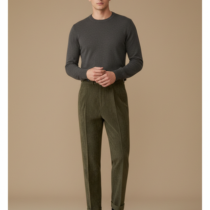 Pantalon Velour Vénerie - Vert Cordé