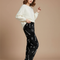 Pantalon Velours Noir Ample Hello Kitty Doux