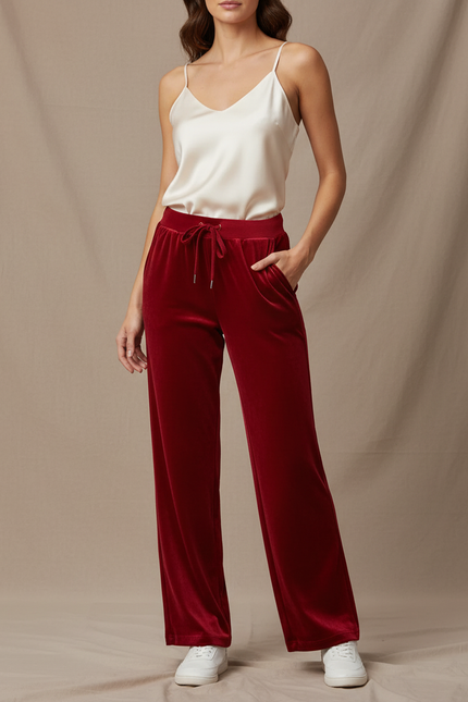Pantalon Velour Rouge - Velours