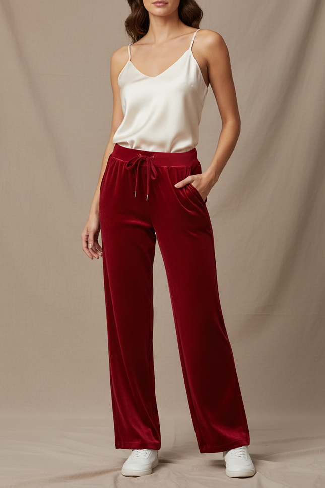 Pantalon Velour Rouge - Velours