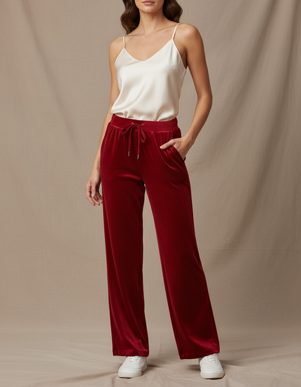 Pantalon Velour Rouge - Velours