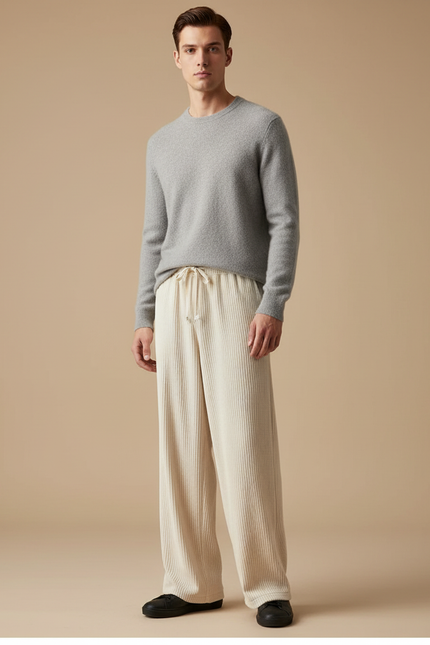 Pantalon Velours Côtelé Ecru - Beige