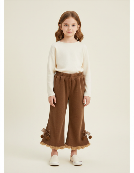 Pantalon Evase Velours Cotele - Marron Cordé
