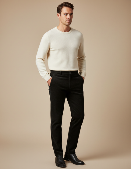 Pantalon En Velours Cotele - Noir Cordé